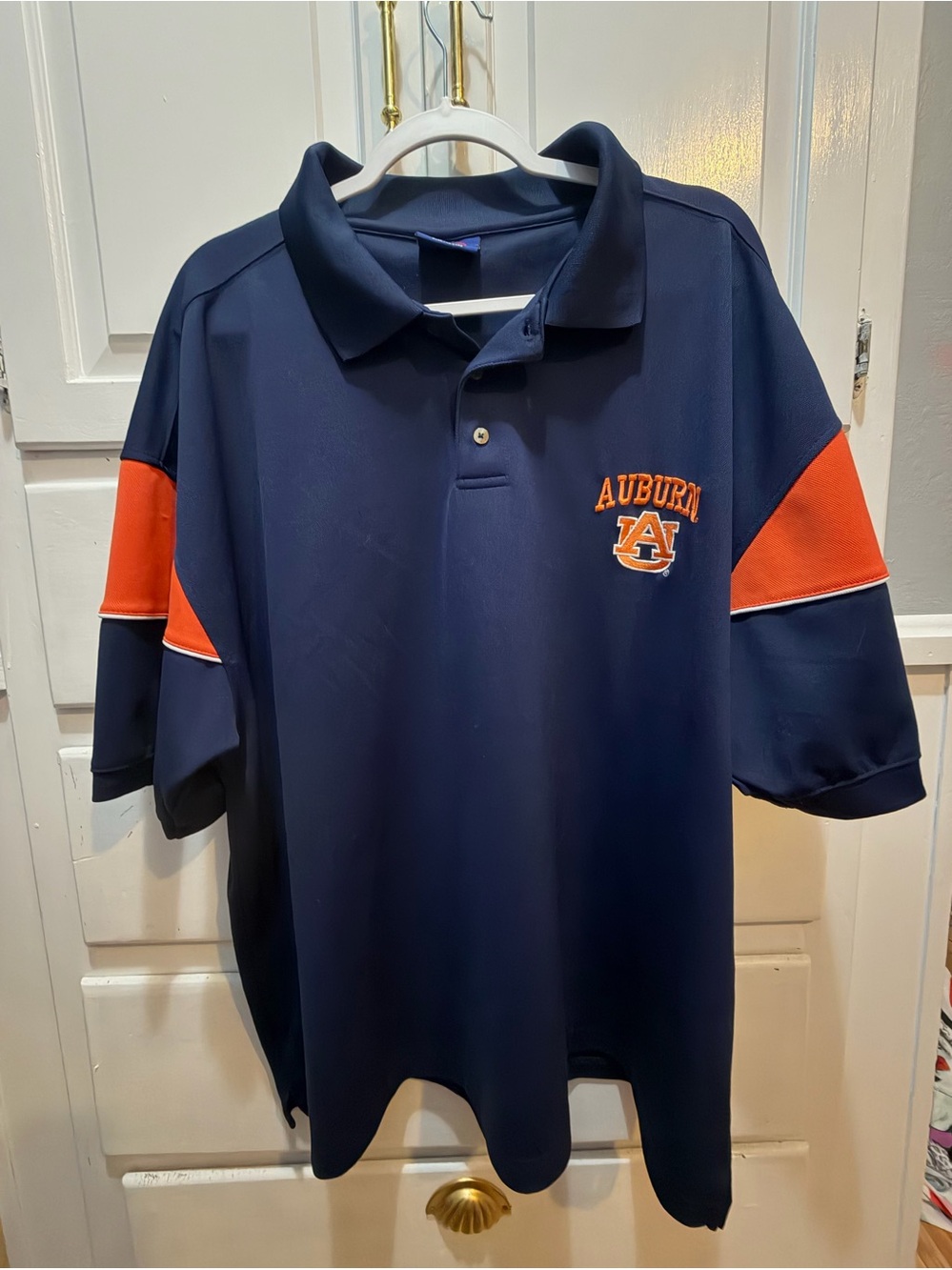 Auburn University Navy, Orange Pro Player Polo XXL Embroidered Logo EUC